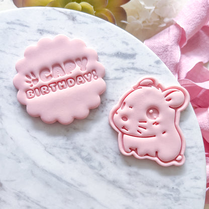 Capy Birthday Fondant Stamp