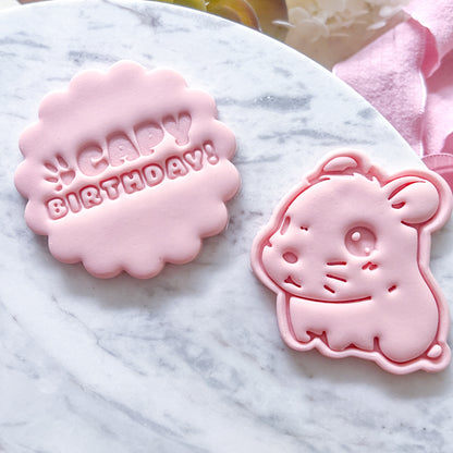 Capy Birthday Fondant Stamp