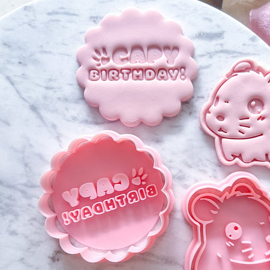 Capy Birthday Fondant Stamp