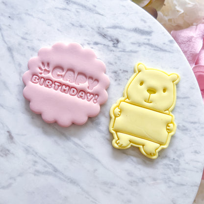 "Capybura with sign" - Cookie Cutter & Stamp