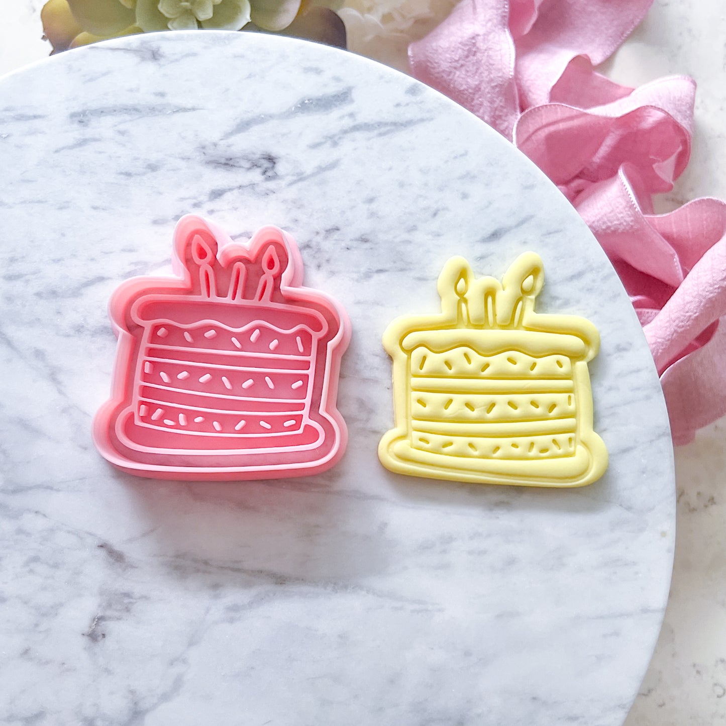 "Cartoon Birthday Cake" - Cookie Cutter & Stamp