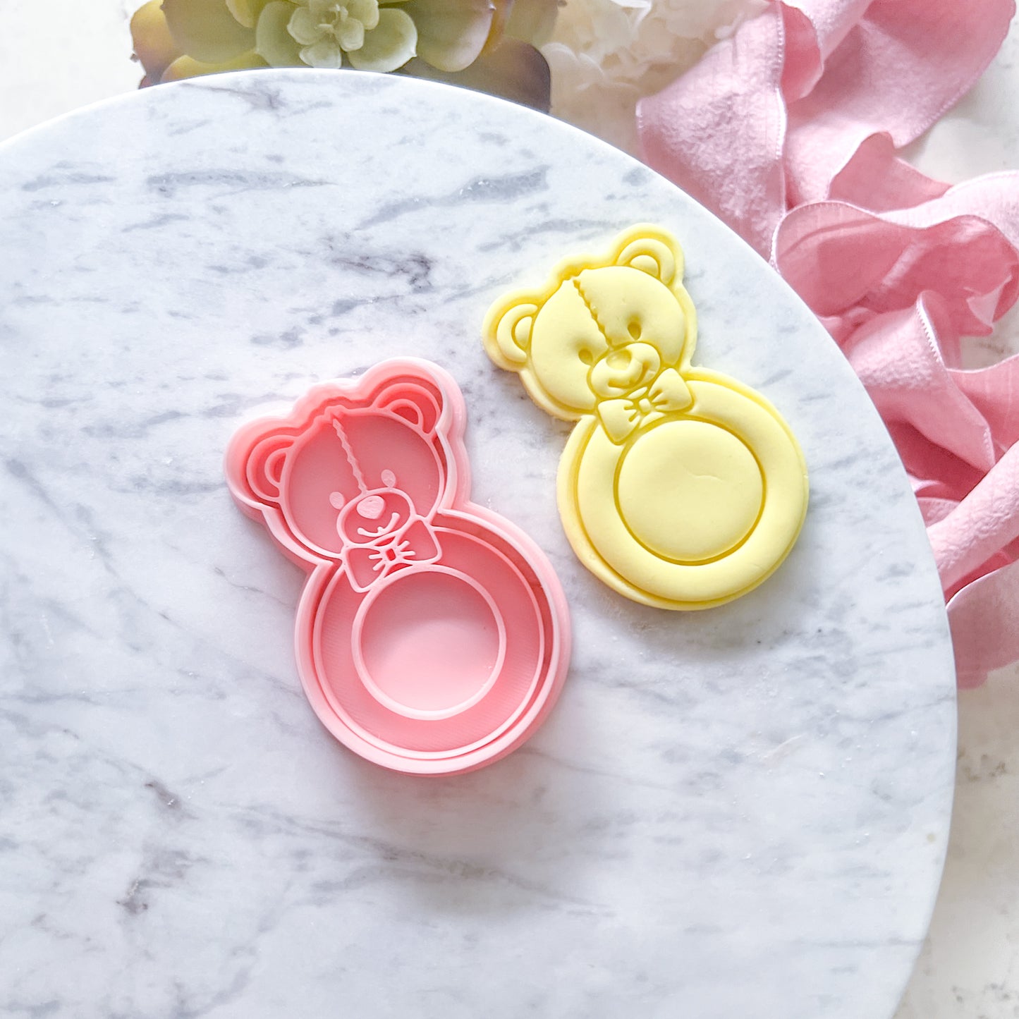 "Teddy Rattle”- Cookie Cutter & Stamp