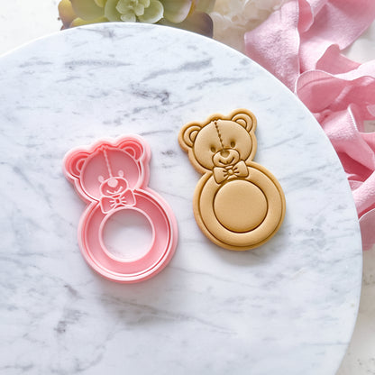 "Teddy Rattle”- Cookie Cutter & Stamp