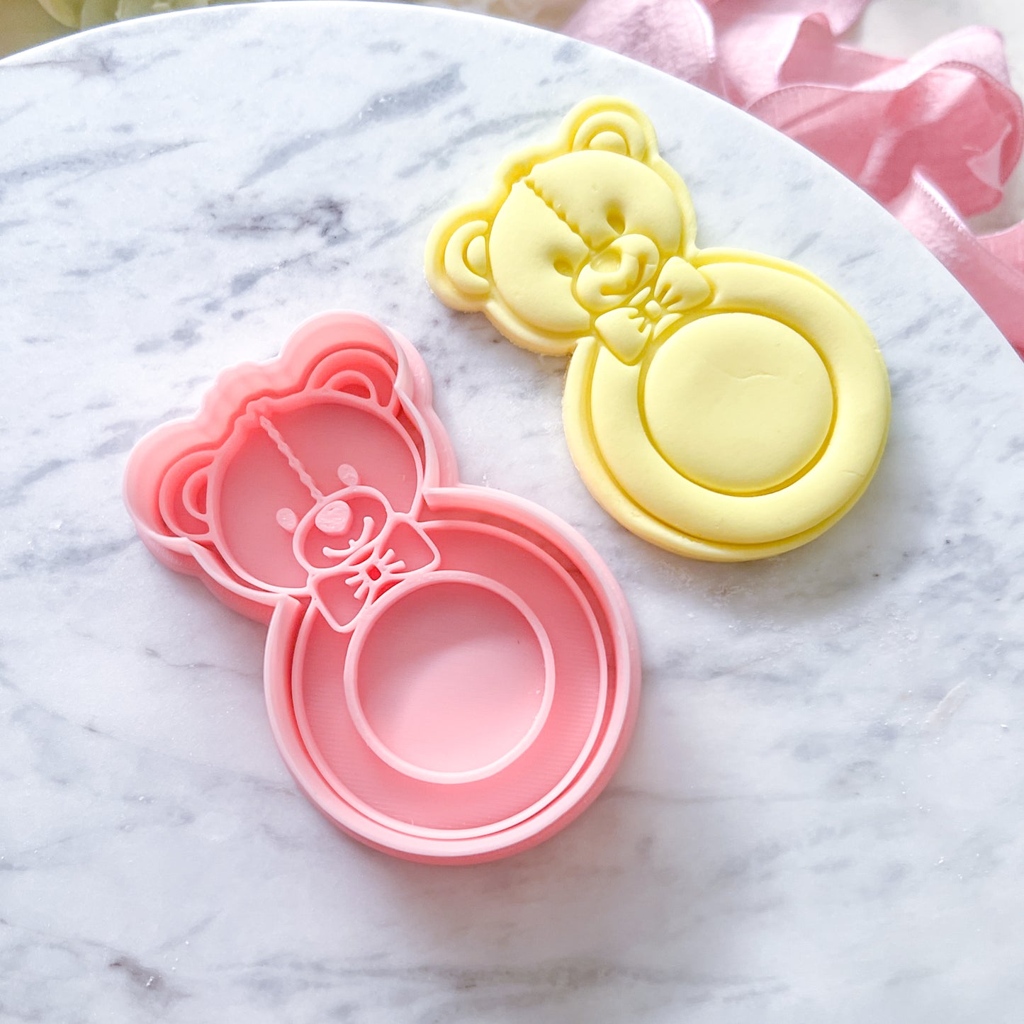 "Teddy Rattle”- Cookie Cutter & Stamp