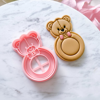 "Teddy Rattle”- Cookie Cutter & Stamp