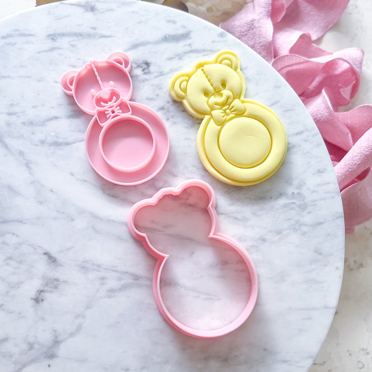 "Teddy Rattle”- Cookie Cutter & Stamp