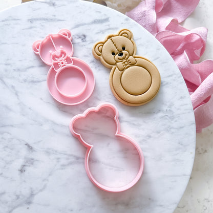 "Teddy Rattle”- Cookie Cutter & Stamp