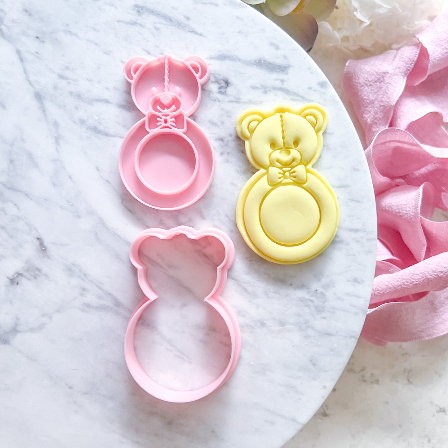"Teddy Rattle”- Cookie Cutter & Stamp