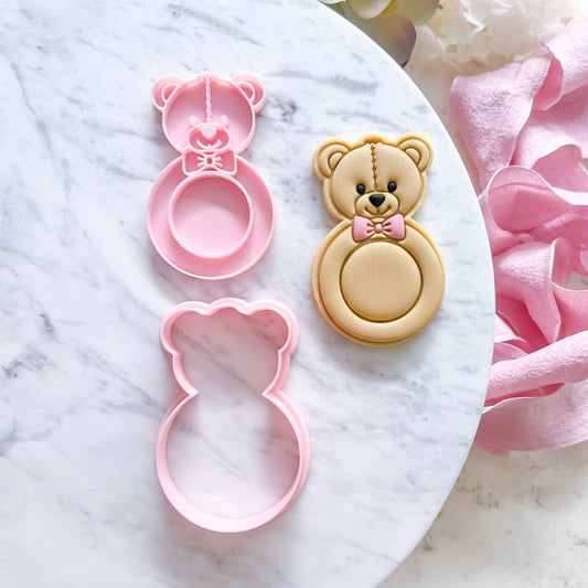 "Teddy Rattle”- Cookie Cutter & Stamp