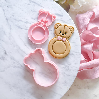 "Teddy Rattle”- Cookie Cutter & Stamp