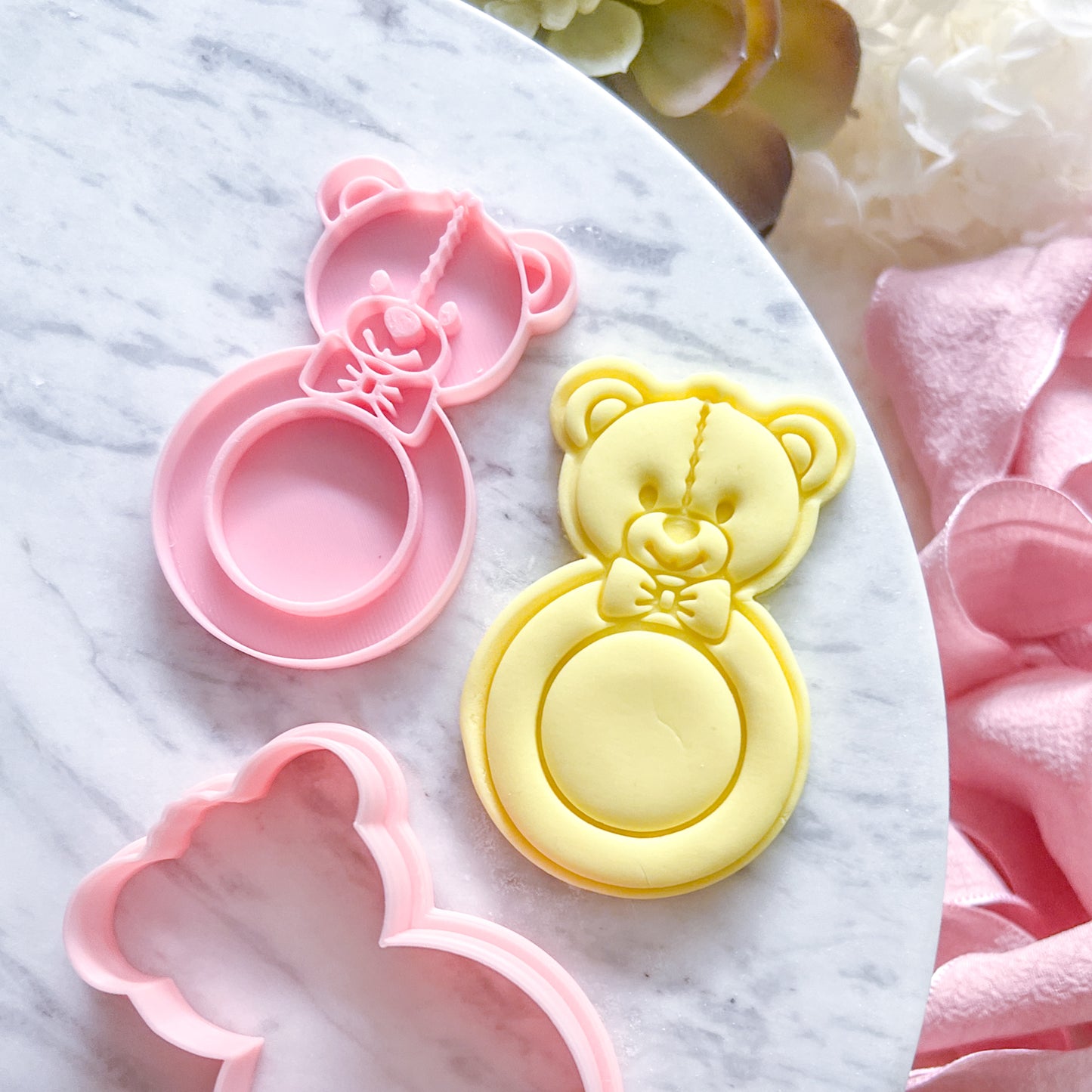"Teddy Rattle”- Cookie Cutter & Stamp