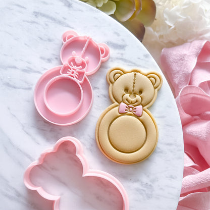 "Teddy Rattle”- Cookie Cutter & Stamp
