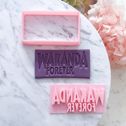 "Wakanda Forever" Cookie Cutter & Stamp