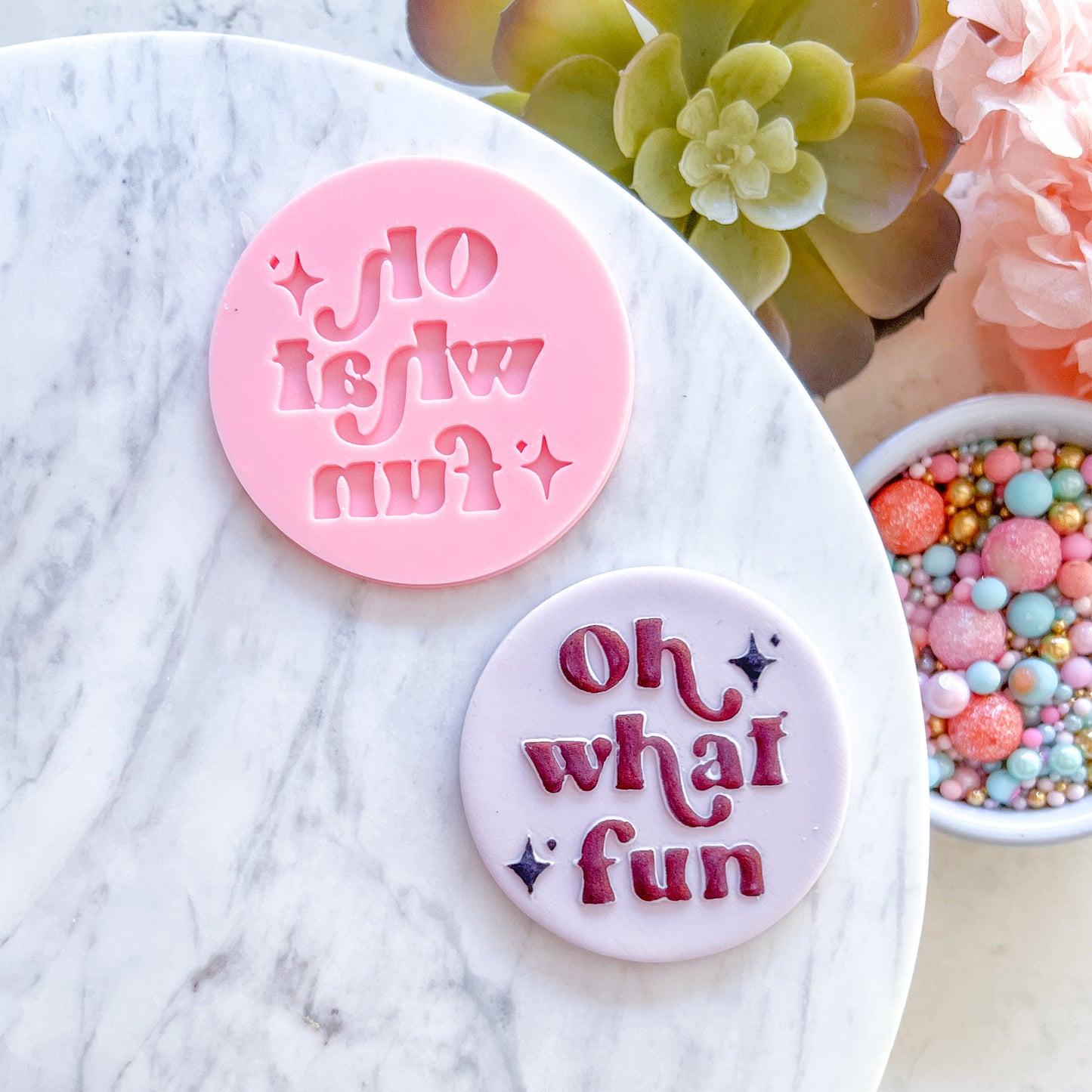 Oh What Fun Fondant Stamp