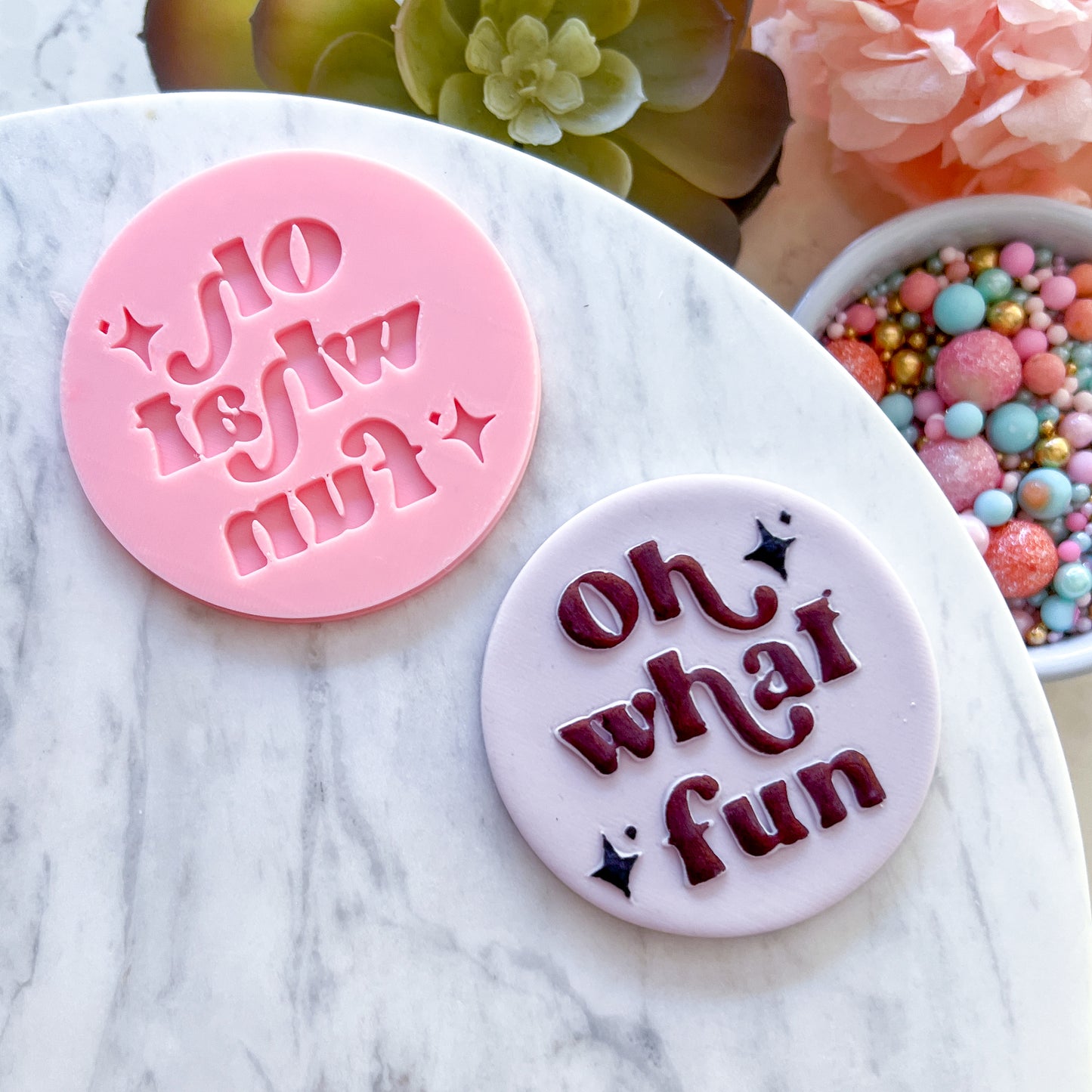 Oh What Fun Fondant Stamp