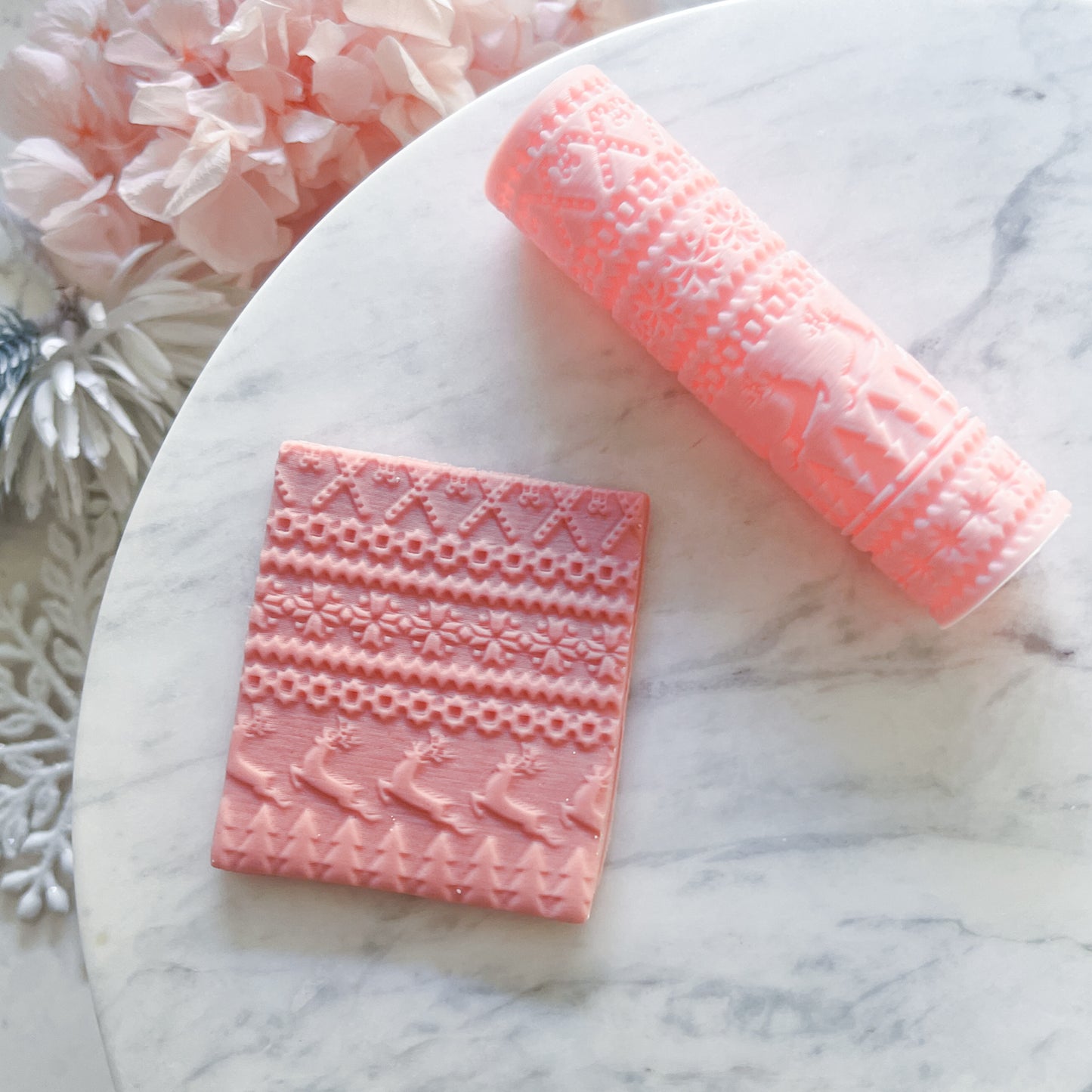 "Christmas" Fondant Texture Roller