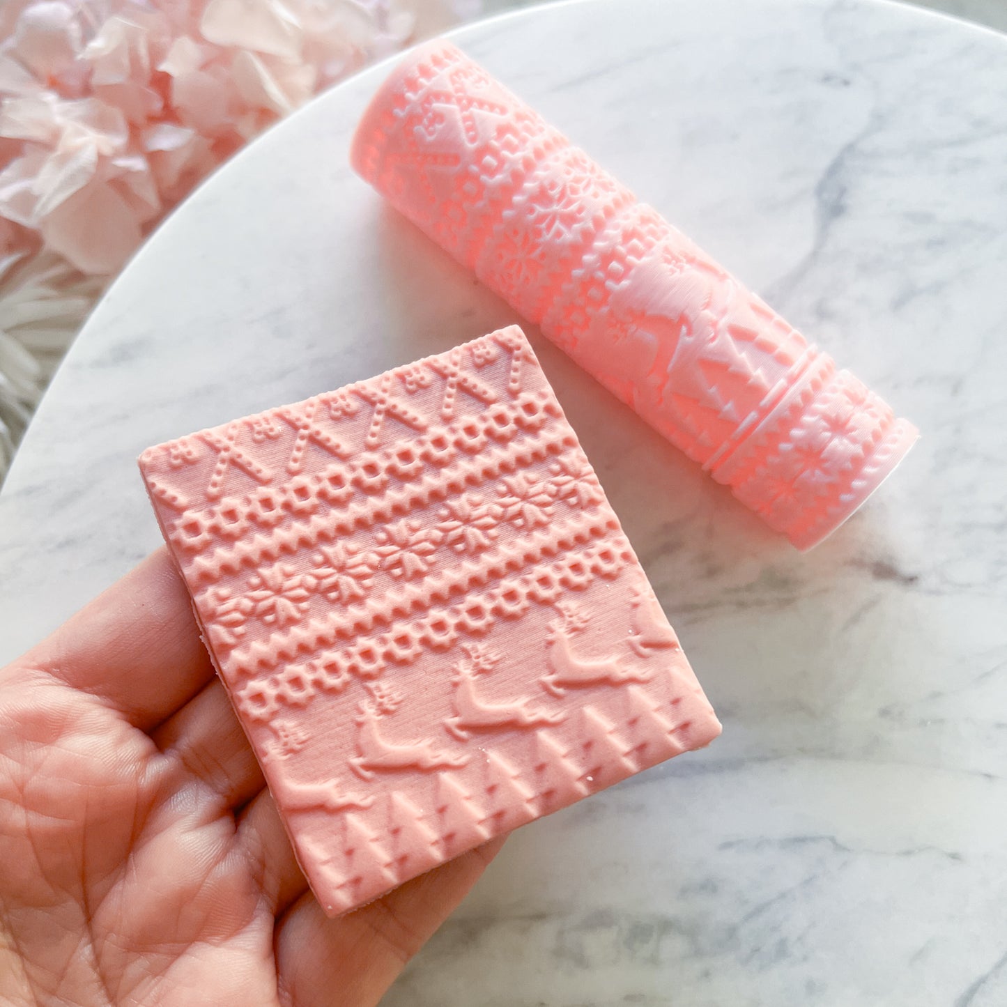 "Christmas" Fondant Texture Roller