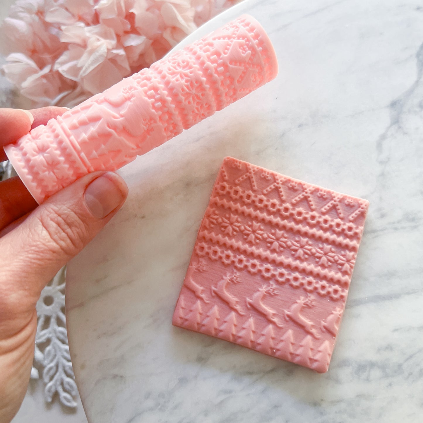 "Christmas" Fondant Texture Roller