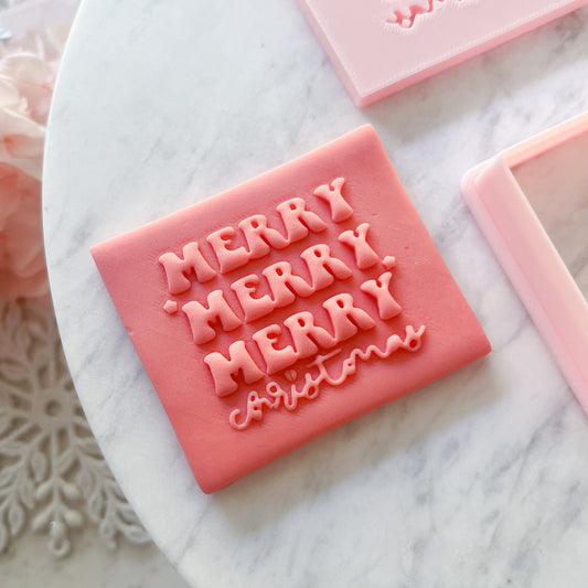 "Merry Merry Merry Christmas" Cookie Cutter & Stamp