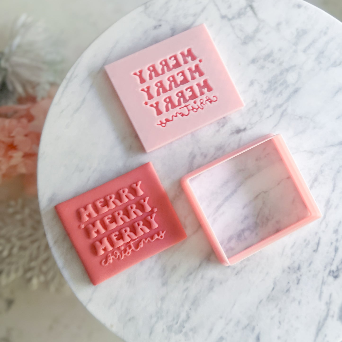 "Merry Merry Merry Christmas" Cookie Cutter & Stamp