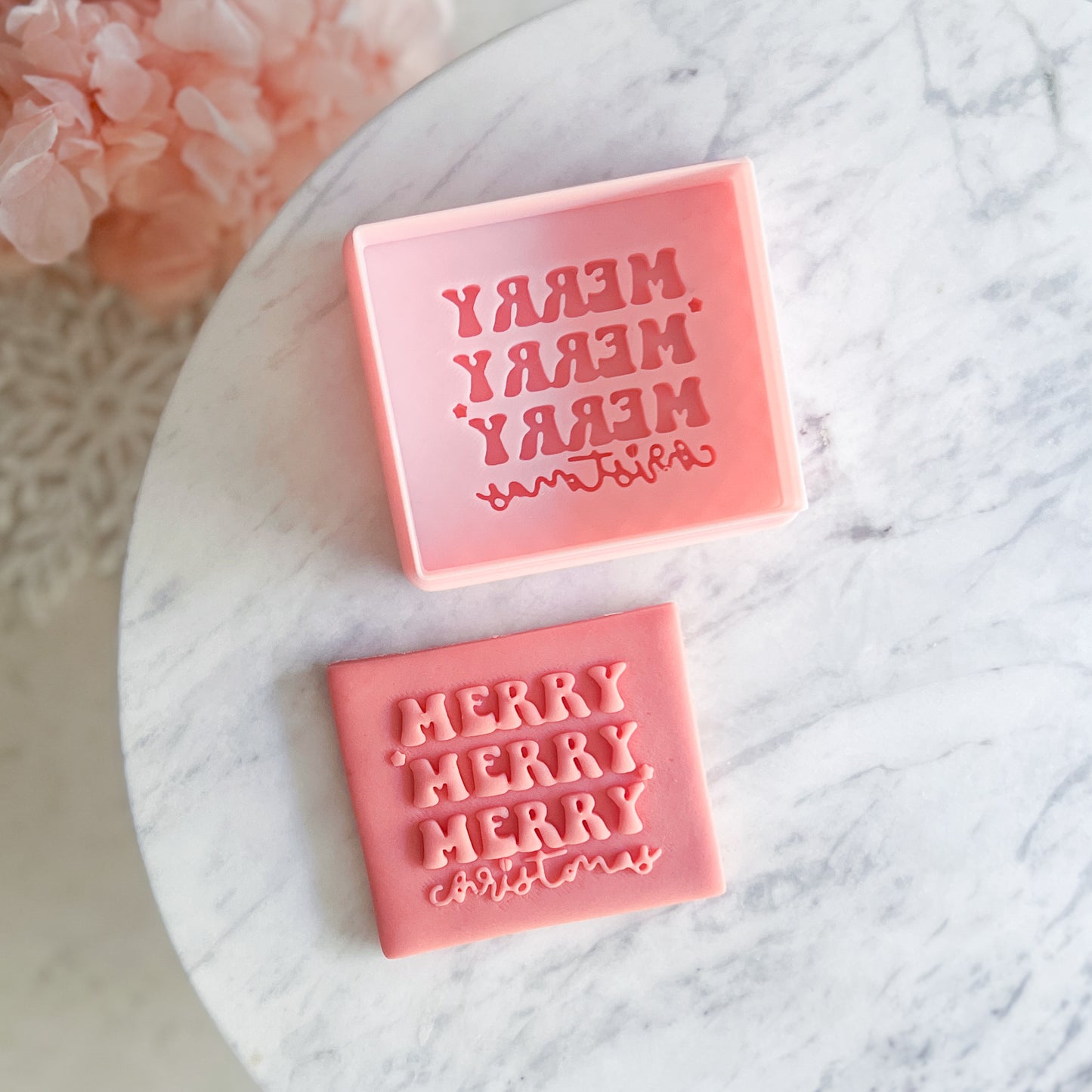 "Merry Merry Merry Christmas" Cookie Cutter & Stamp