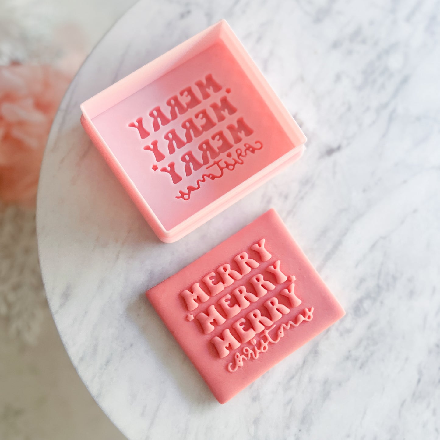 "Merry Merry Merry Christmas" Cookie Cutter & Stamp