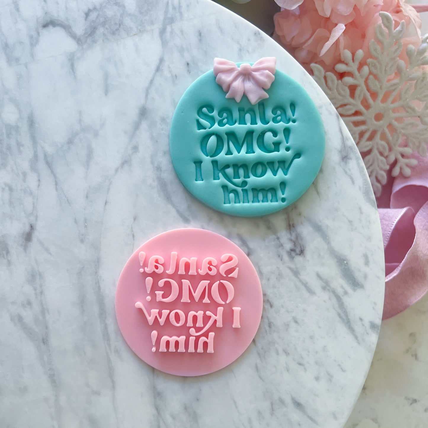 OMG Santa, I know him! - Fondant Stamp