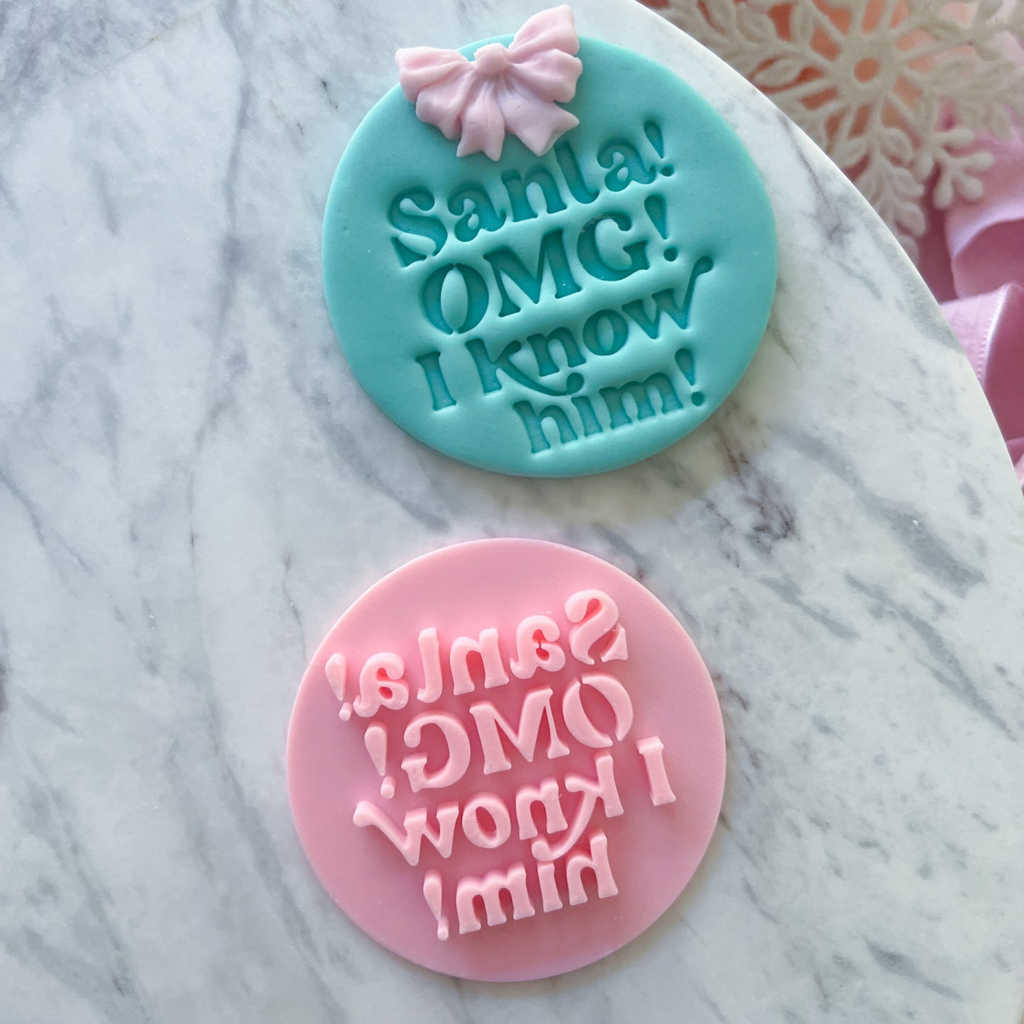 OMG Santa, I know him! - Fondant Stamp