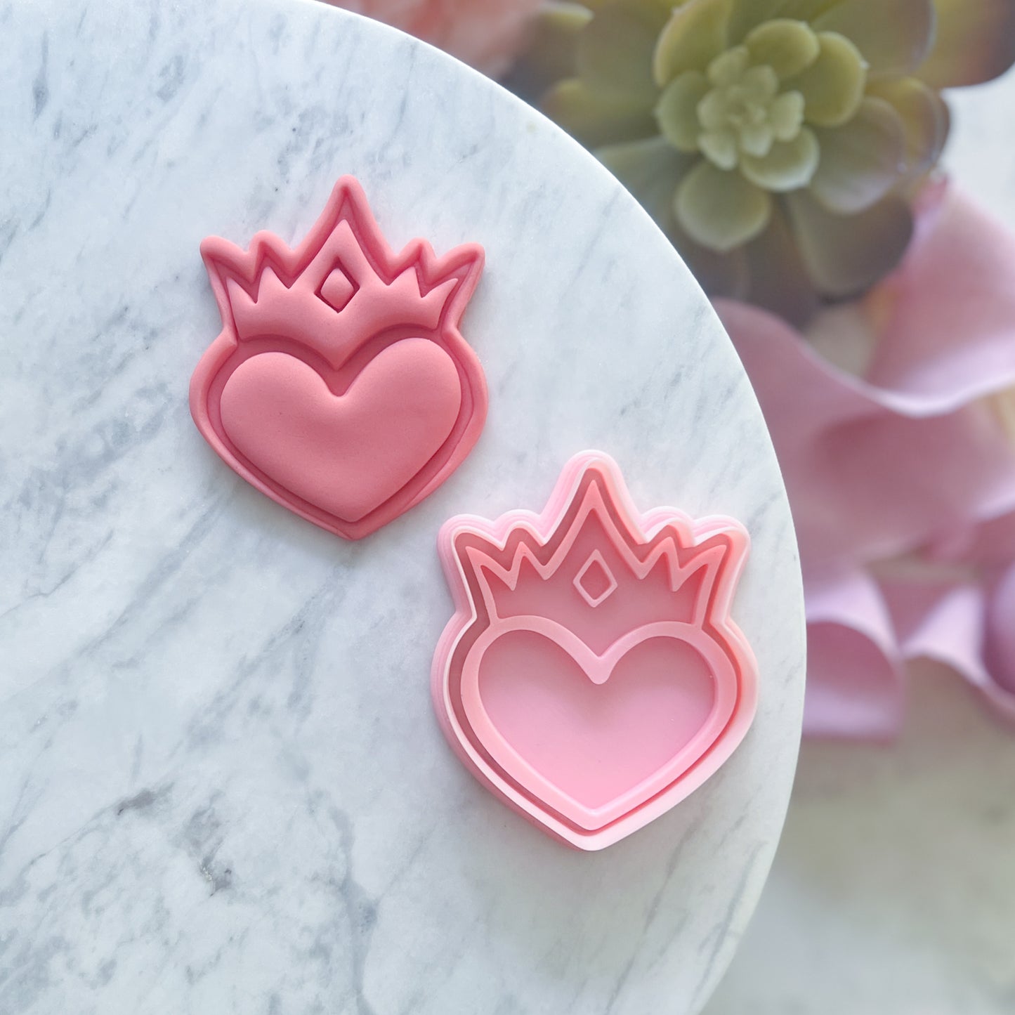 "Heart with Crown" Cookie Cutter & Stamp
