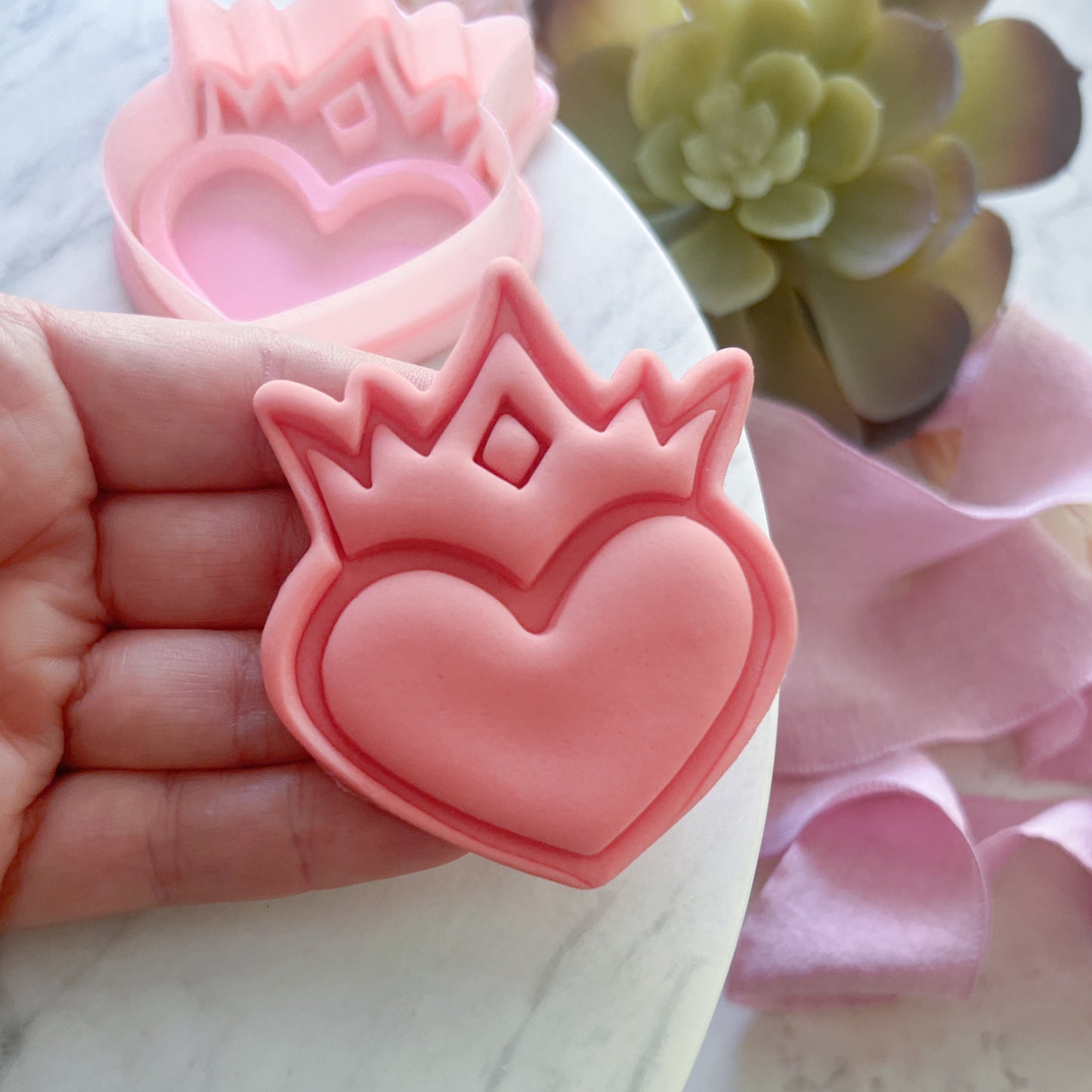 "Heart with Crown" Cookie Cutter & Stamp