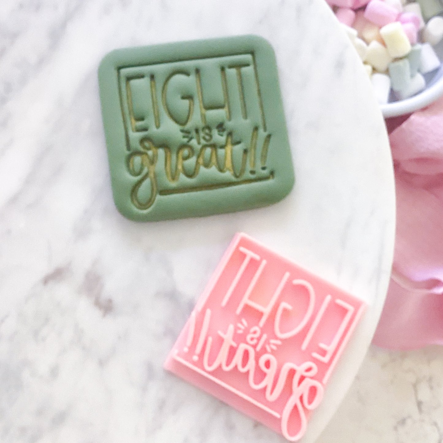 Eight is Great Fondant Stamp