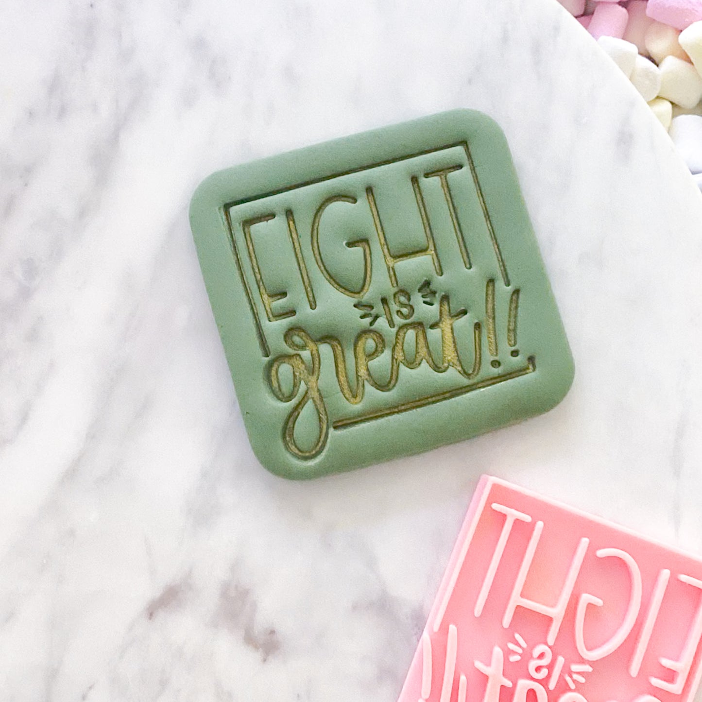 Eight is Great Fondant Stamp