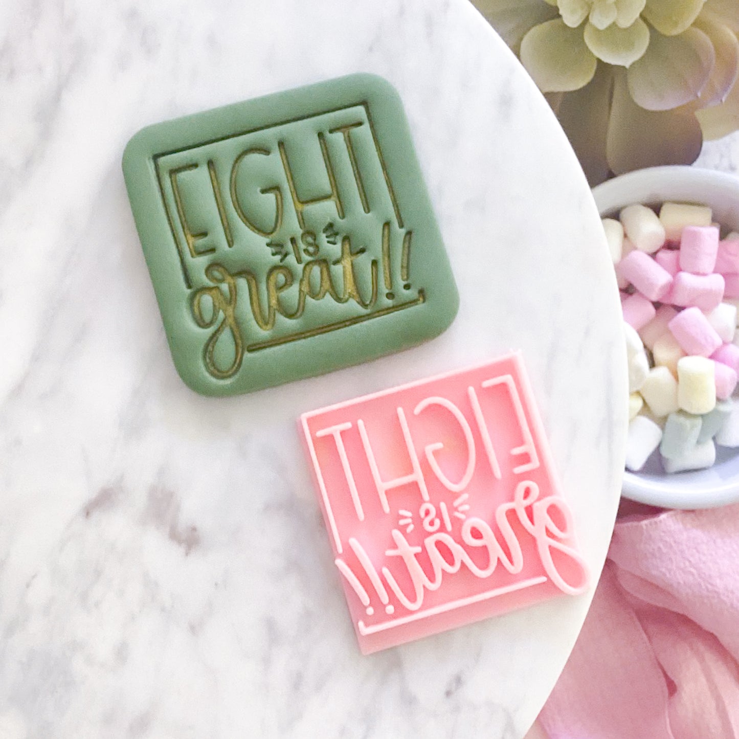 Eight is Great Fondant Stamp