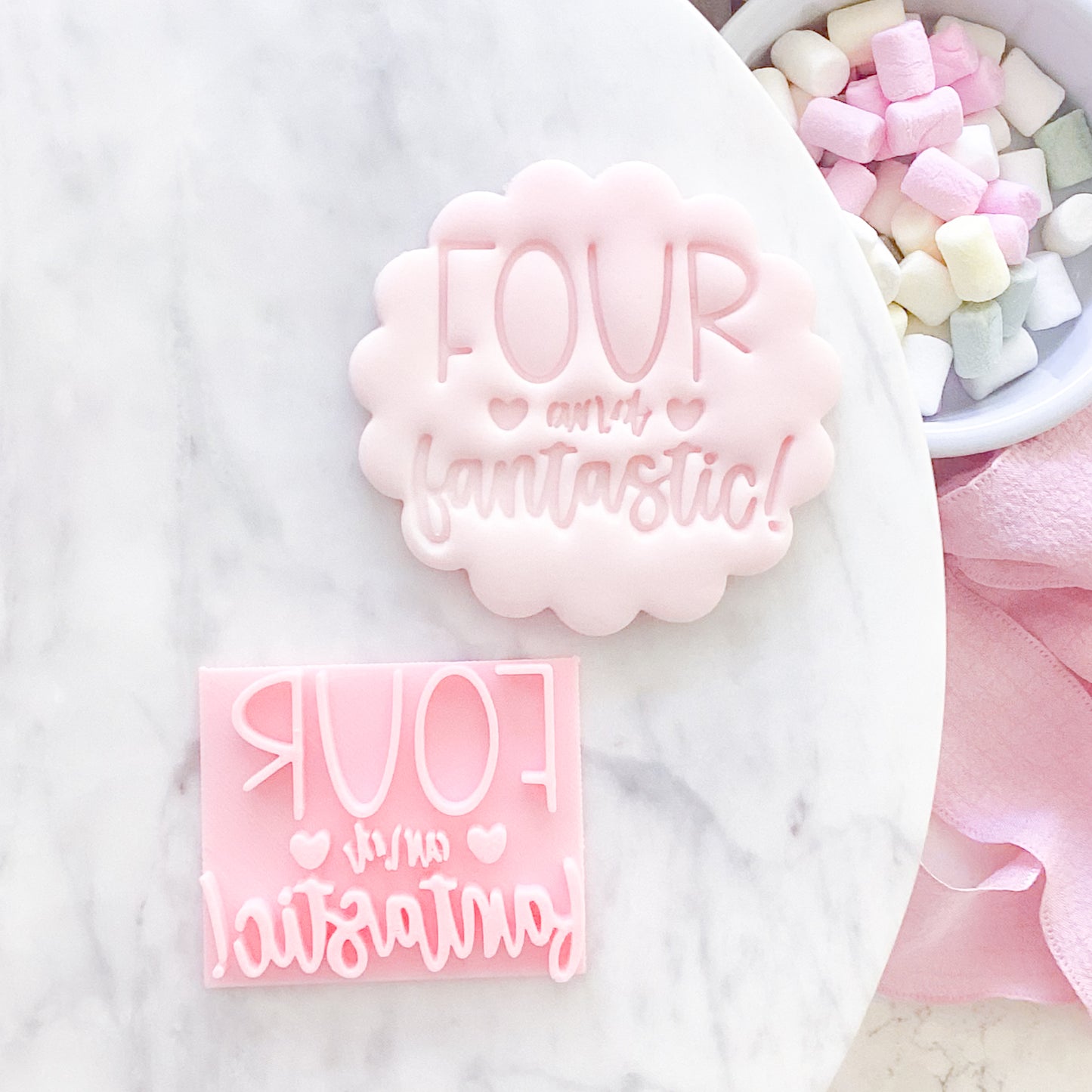 Four and Fantastic Fondant Stamp