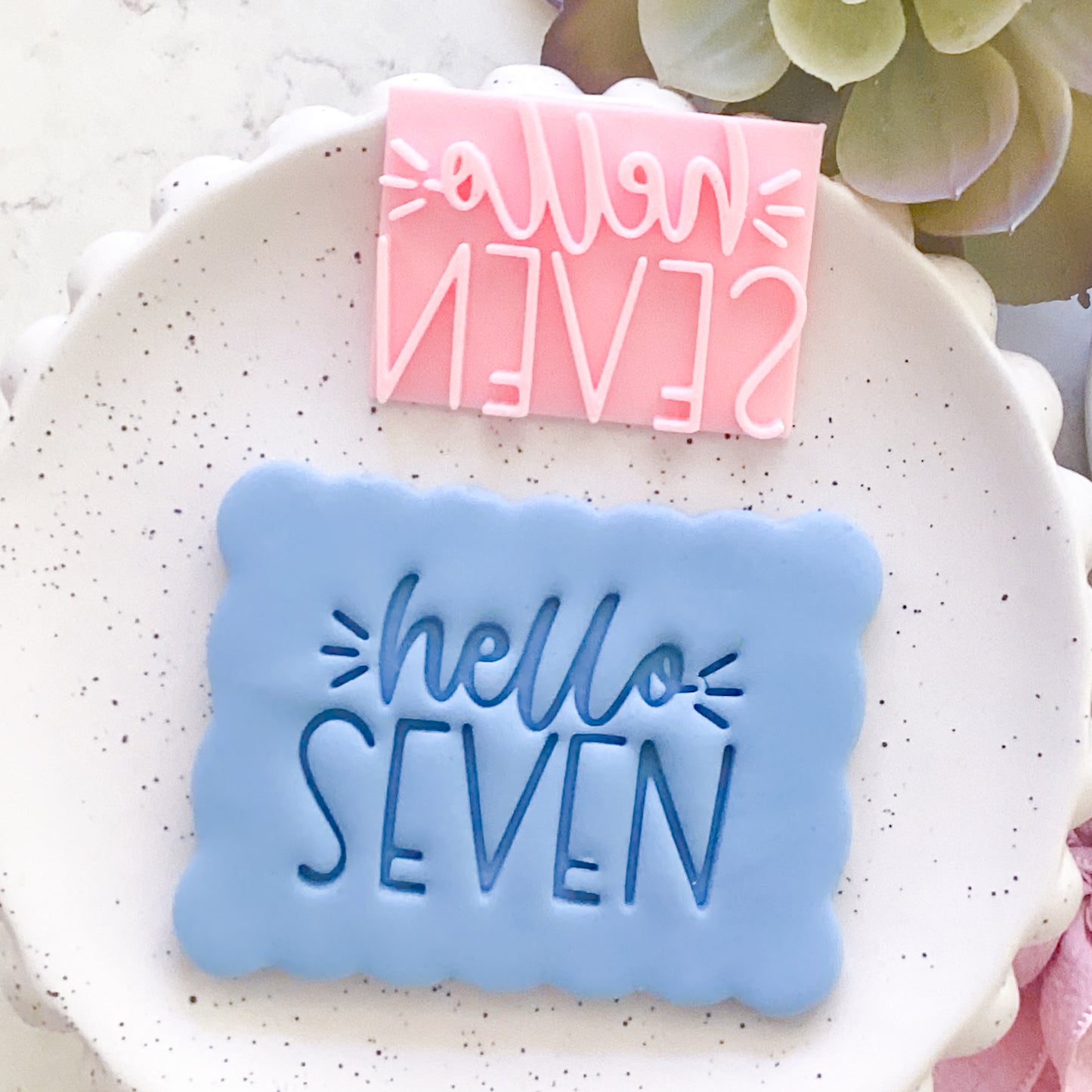 Hello Seven Fondant Stamp