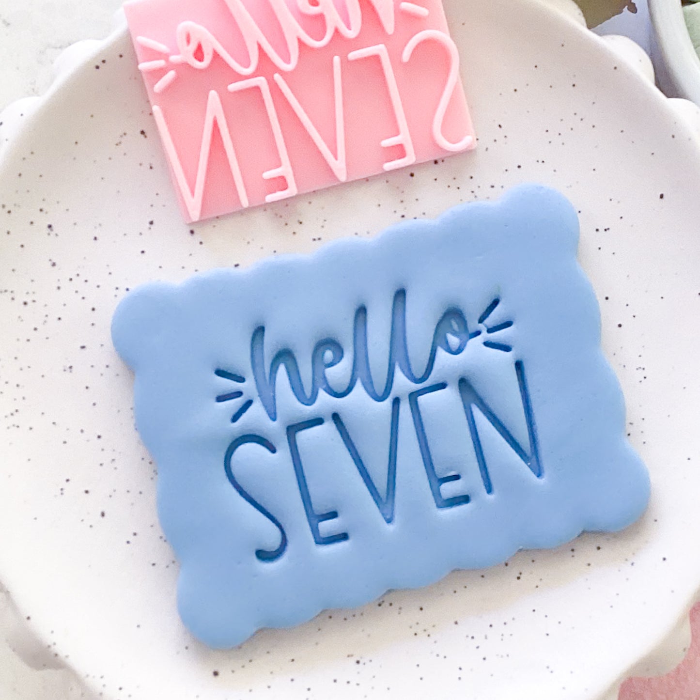 Hello Seven Fondant Stamp