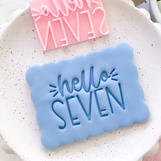 Hello Seven Fondant Stamp