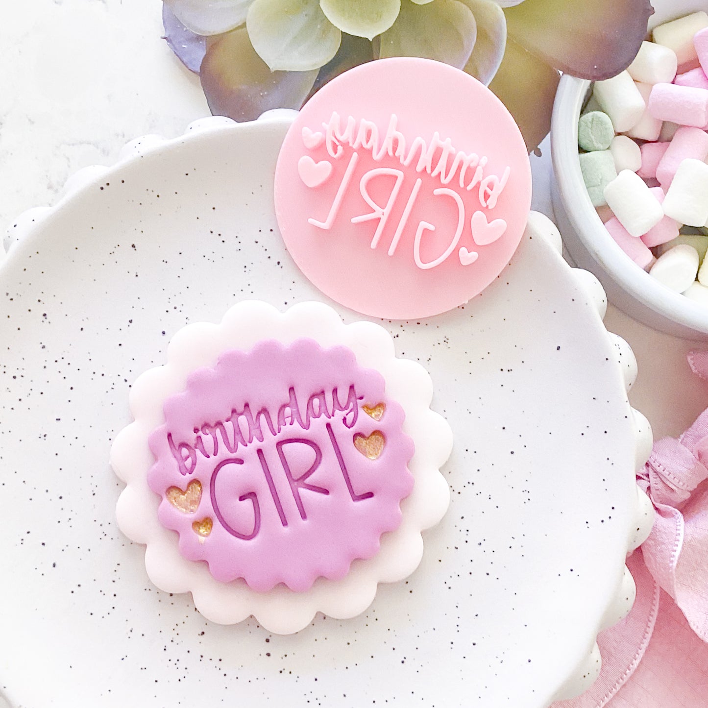 Birthday Girl Fondant Stamp