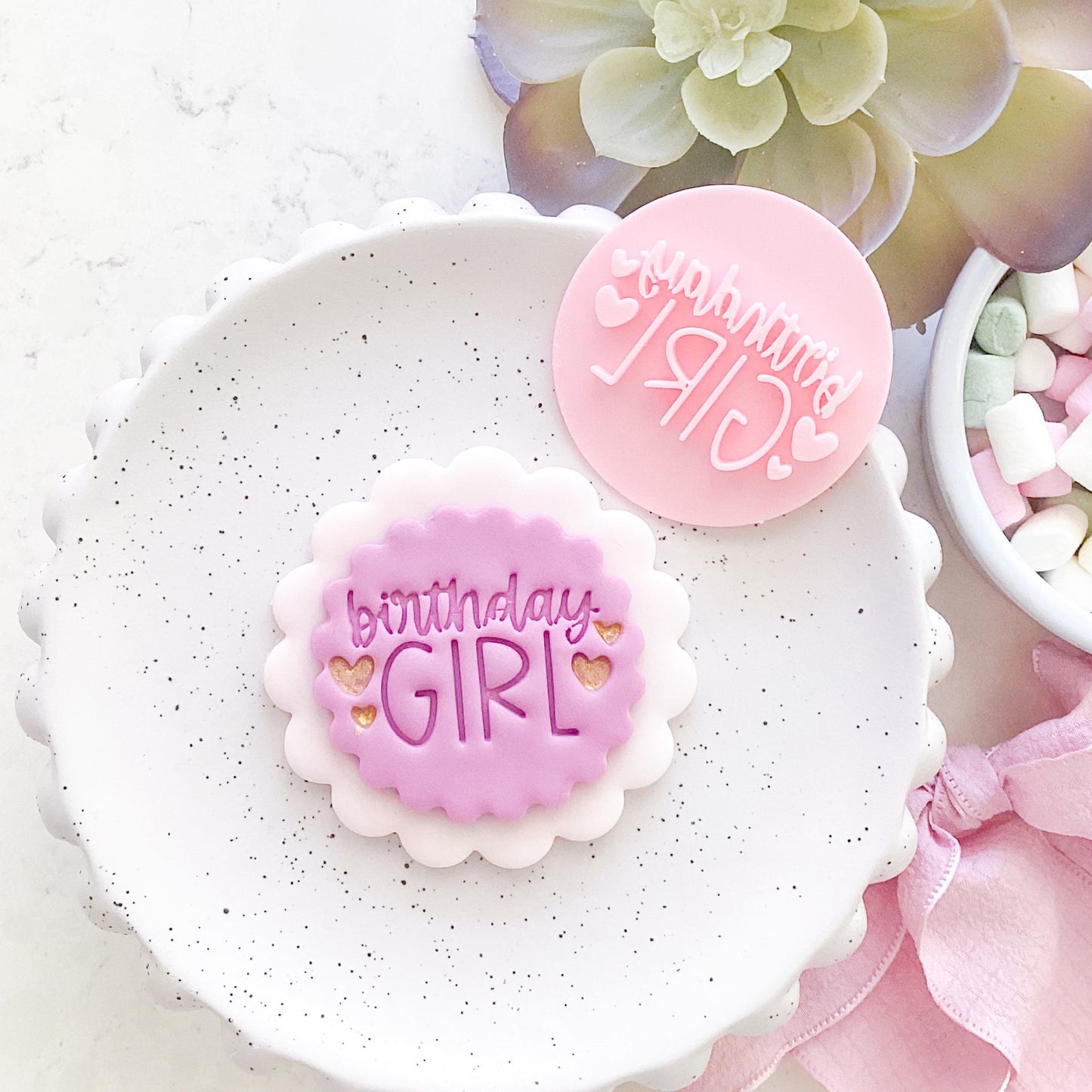 Birthday Girl Fondant Stamp