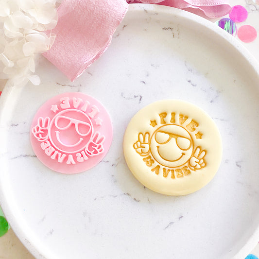 Five is a Vibe Fondant Stamp