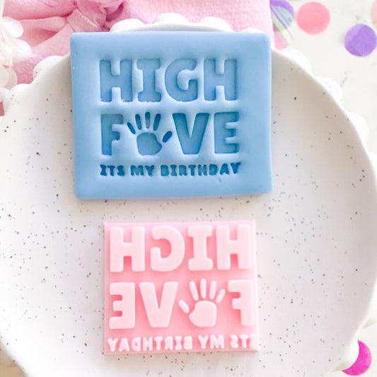 High Five It's My Birthday Fondant Stamp