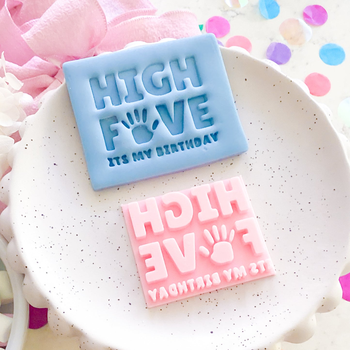 High Five It's My Birthday Fondant Stamp