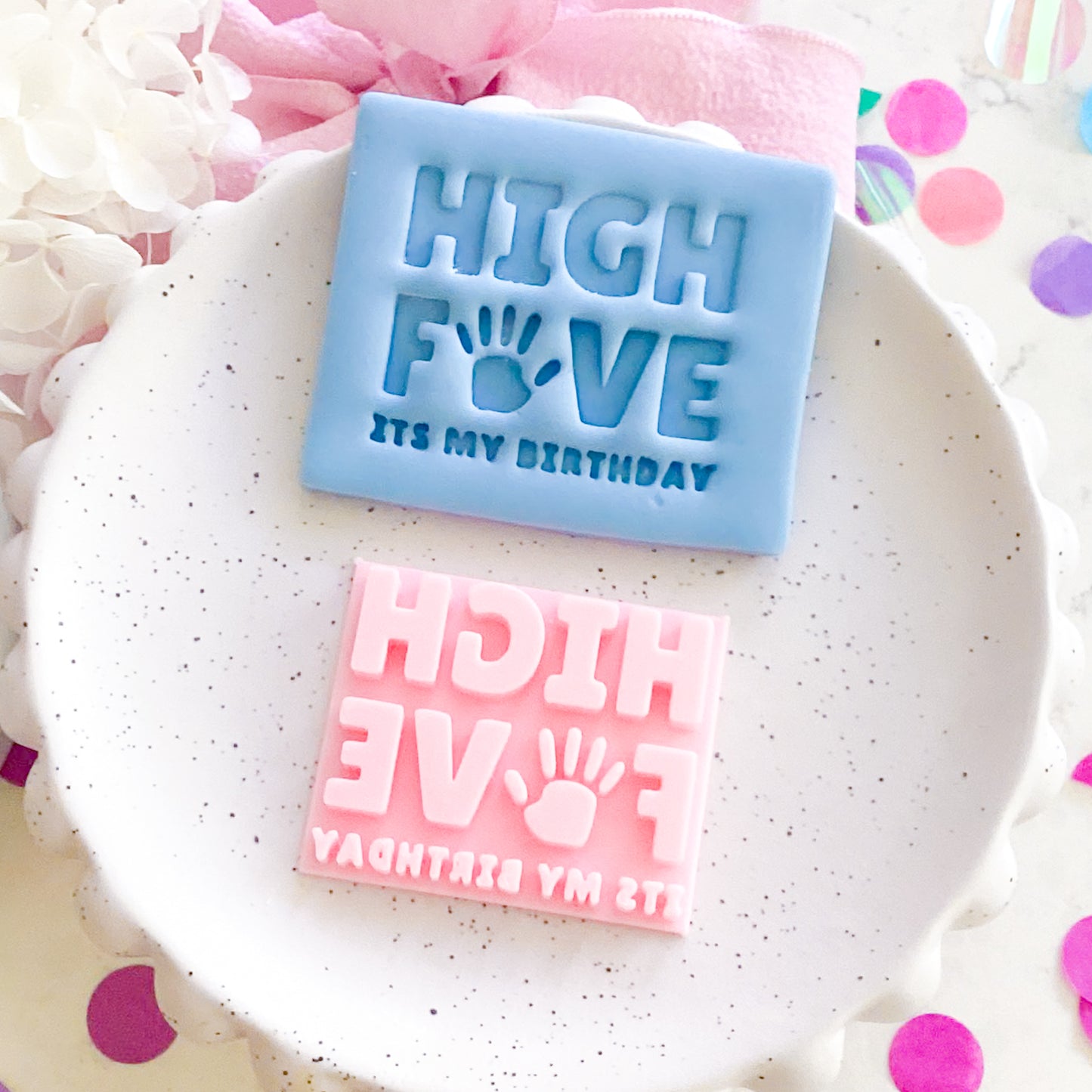 High Five It's My Birthday Fondant Stamp