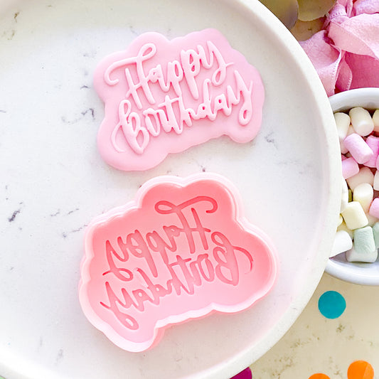 "Happy Birthday" - Cookie Stamp & Cutter Set