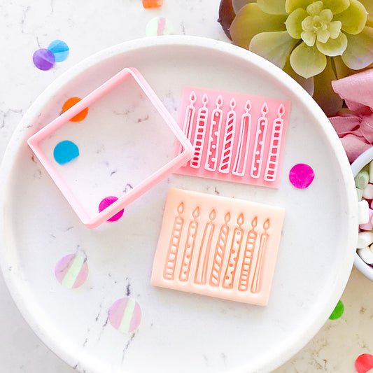 "Birthday Candles" - Cookie Stamp & Cutter Set