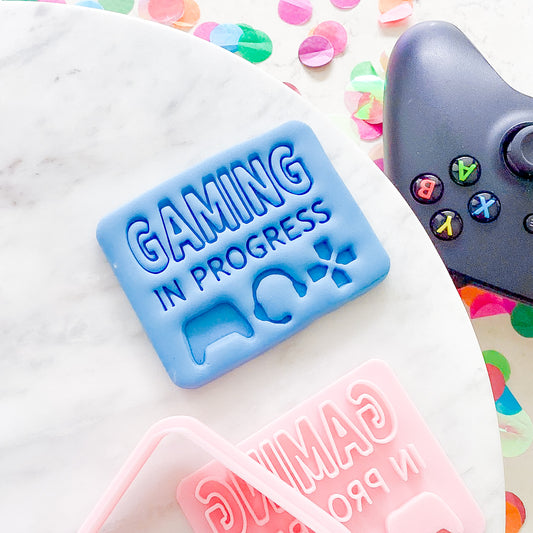 "Gaming In Progress" Cookie Cutter & Stamp
