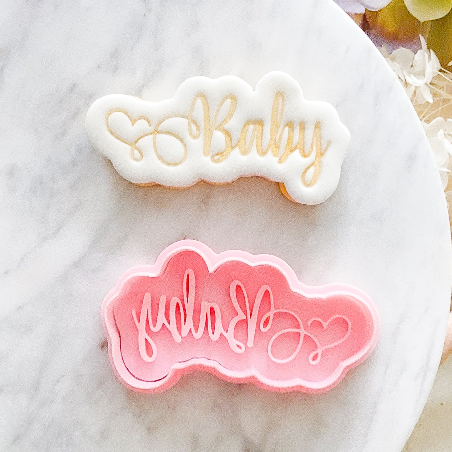 "Baby Script" -Cookie Cutter & Stamp