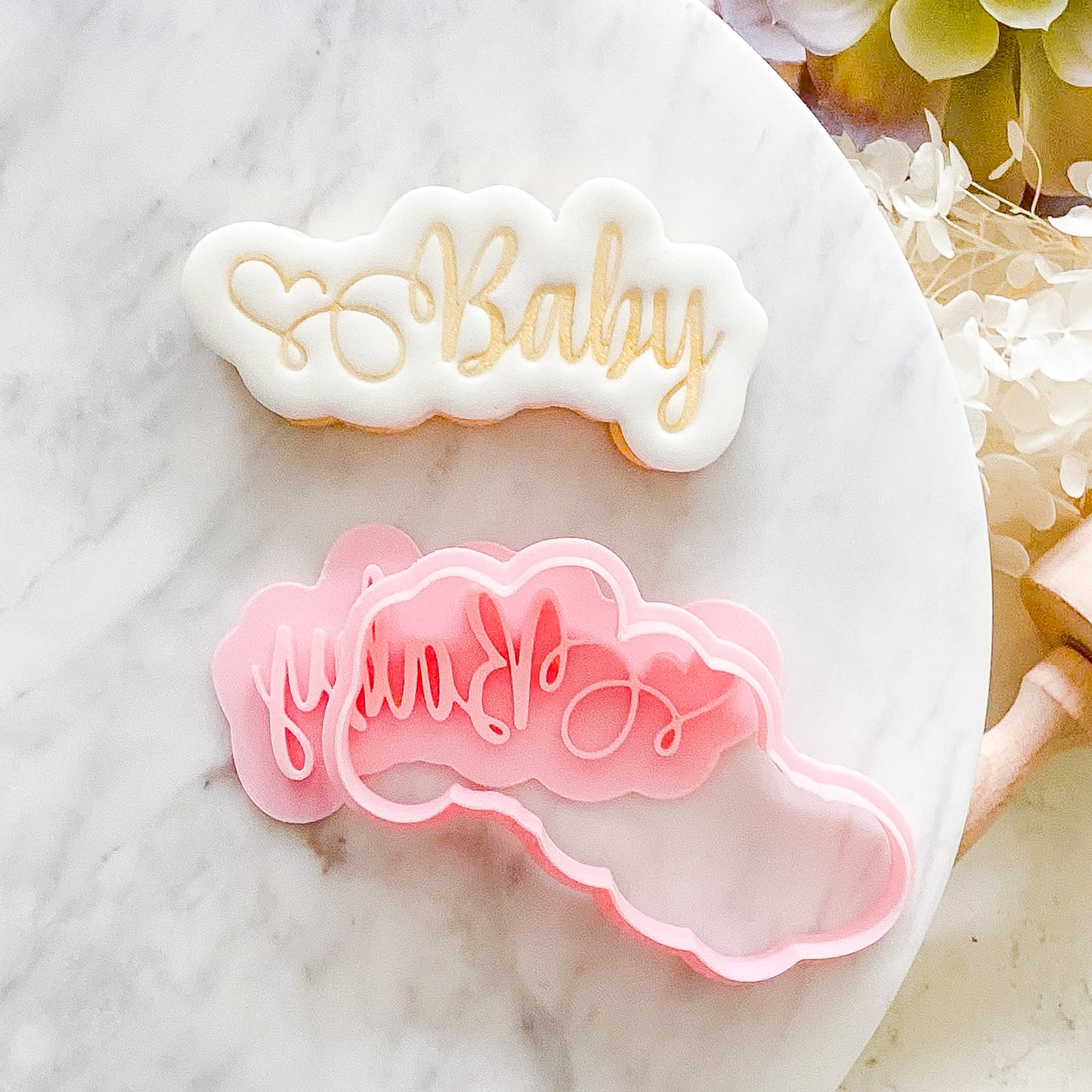 "Baby Script" -Cookie Cutter & Stamp