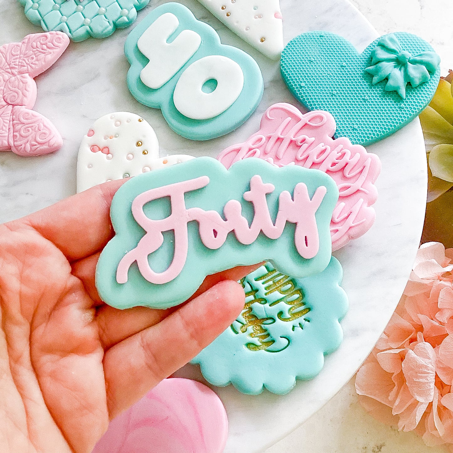 "Forty" - Cookie Stamp & Cutter Set