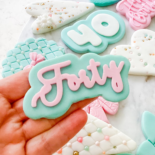 "Forty" - Cookie Stamp & Cutter Set